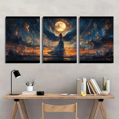 3pcs Mythological Angel And Goddess Metal Print Ready to Hang Art
