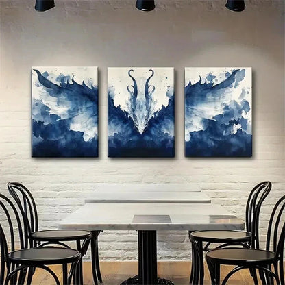 3pcs Fierce Dragon Fantasy Abstract Perfect Wall Art Set Canvas Framed 40x60cm - High Quality Print 100% Australian Made Wall Canvas Ready to Hang