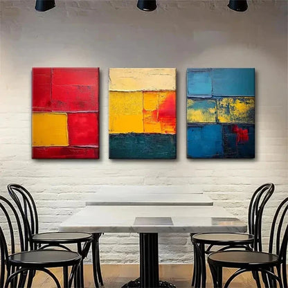 3pcs Thick Brushstrokes and Textured Perfect Wall  Art Set Canvas Unframed - High Quality Print 100% Australian Made Wall Canvas