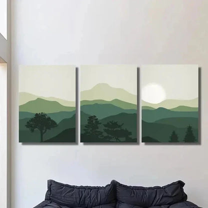 3pcs Abstract Natural Mountains Landscape  Wall Art Set Canvas Unframed - High Quality Print 100% Australian Made Wall Canvas
