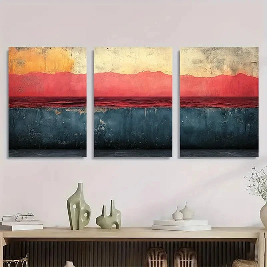 3pcs Dustin Way Abstract Illustration Perfect Wall Art Set Canvas Framed 40x60cm - High Quality Print 100% Australian Made Wall Canvas Ready to Hang