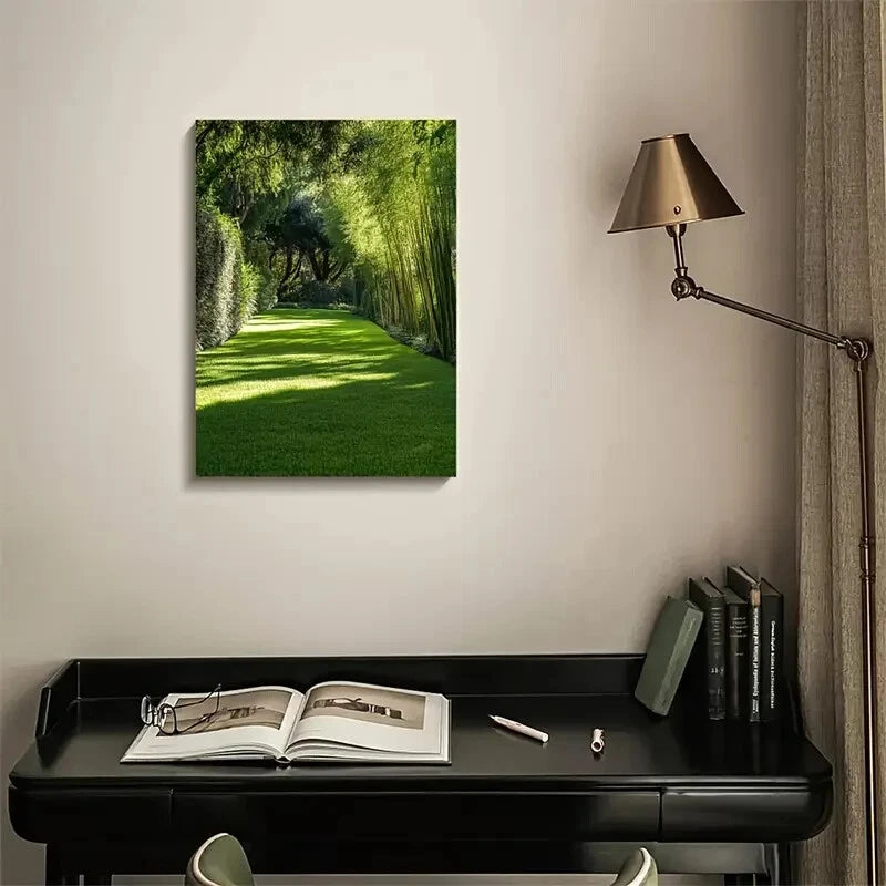 Emerald Bamboo Grass Lawn Painting  40x60cm Metal Print Ready to Hang