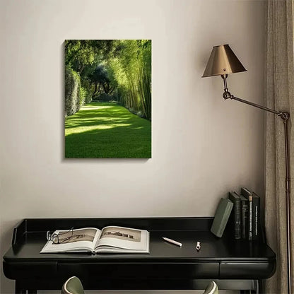 Emerald Bamboo Grass Lawn Painting  40x60cm Metal Print Ready to Hang