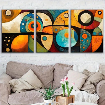 3pcs Bohemian Style Geometric Shapes Metal Print Ready to Hang Art