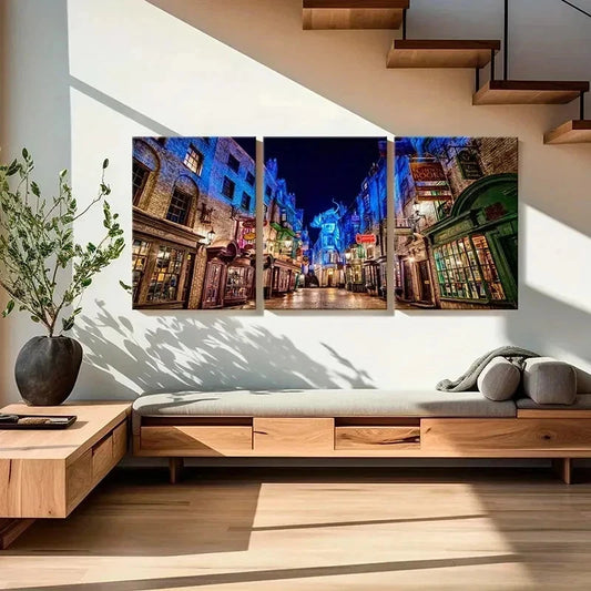 3pcs Classic Movies Wizarding World Wall Art Set Canvas Framed 40x60cm - High Quality Print 100% Australian Made Wall Canvas Ready to Hang