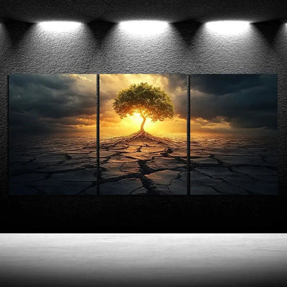 3pcs A Plant with Great Vitality Metal Print Ready to Hang Art
