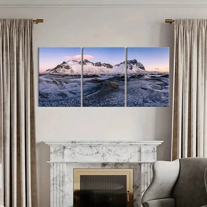 3pcs Snowscape Snow Mountain Modern Wall Art Set Canvas Framed 40x60cm - High Quality Print 100% Australian Made Wall Canvas Ready to Hang
