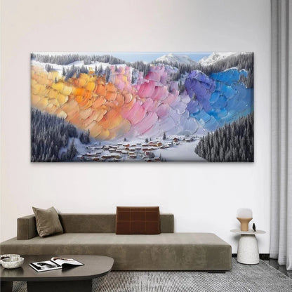 Abstract Mountain Landscape Wall Art Canvas Office Home Room Framed 120x60cm