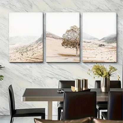 3pcs Modern Minimalist Nature Landscape Metal Print Ready to Hang Art