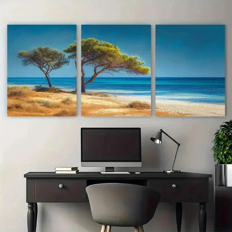 3pcs Landscape Nature Seaside Beach Perfect Wall Art Set Canvas Framed 40x60cm - High Quality Print 100% Australian Made Wall Canvas Ready to Hang