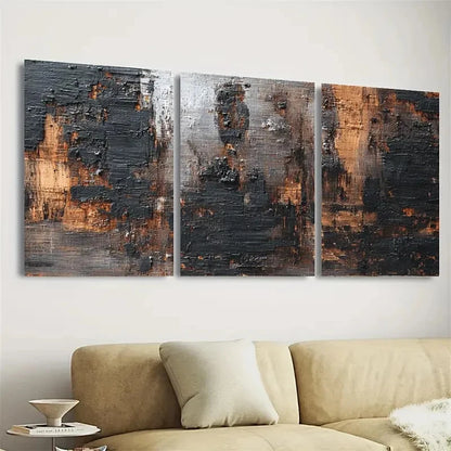 3pcs Black and Brown Wabi Sabi Minimalist Wall Art Set Canvas Framed 40x60cm - High Quality Print 100% Australian Made Wall Canvas Ready to Hang