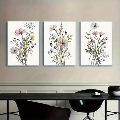 3pcs Watercolor Flower Canvas Framed 40x60cm - High Quality Print 100% Australian Made Wall Canvas Ready to Hang