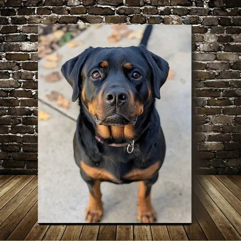 Beautiful Rottweiler Suitable Painting 40x60cm Metal Print Ready to Hang