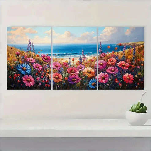 3pcs Coastal Watercolor Print Provincetown RF Wall Art Set Canvas Unframed - High Quality Print 100% Australian Made Wall Canvas
