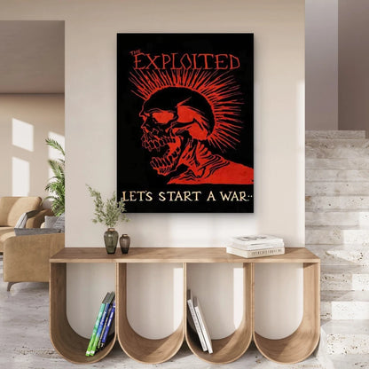 Skull Punk Artwork 40x60cm Metal Print Ready to Hang