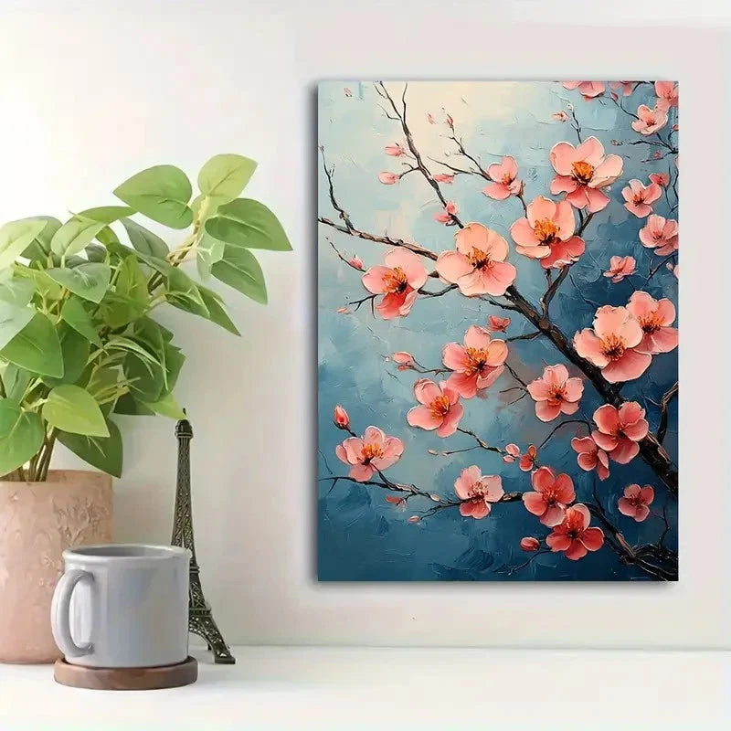 Beautiful Modern Abstract Floral Landscape Painting 40x60cm Metal Print Ready to Hang