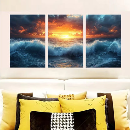 3pcs Vibrant Eurasian Eagle Owl  Wall Art Set Canvas Framed 60x90cm - High Quality Print 100% Australian Made Wall Canvas Ready to Hang