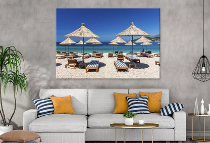 Paradise Beach In Himare Wall Art Decor 100% Australian Made