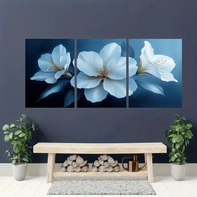 3pcs Flower Art Azalea Art Azalea Painting Metal Print Ready to Hang Art