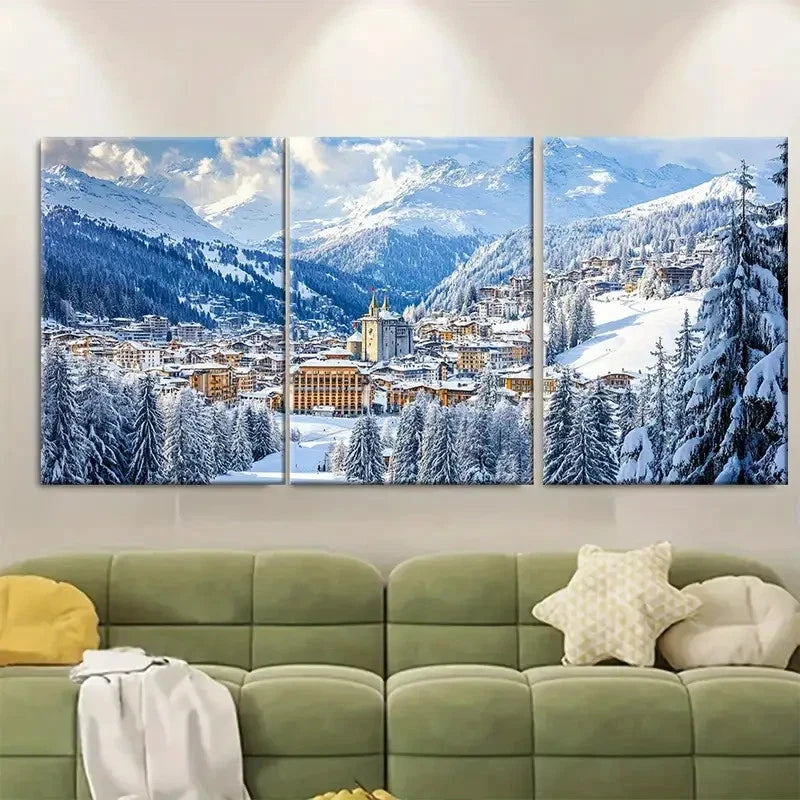 3pcs Collection Switzerland RO Wall Art Set Canvas Framed 40x60cm - High Quality Print 100% Australian Made Wall Canvas Ready to Hang