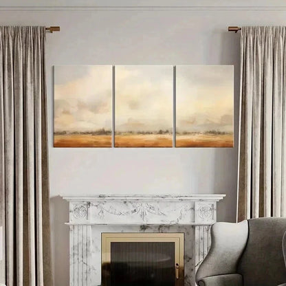 3pcs Desert Landscape Abstract Design Metal Print Ready to Hang Art