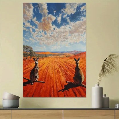 Kangaroo Outback Nature Scene Art Australia Poster 40x60cm Metal Print Ready to Hang