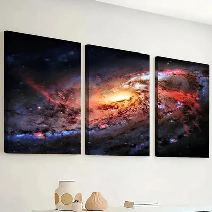 3pcs Galaxy Outer Space Cosmic Perfect Wall Art Set Canvas Framed 40x60cm - High Quality Print 100% Australian Made Wall Canvas Ready to Hang