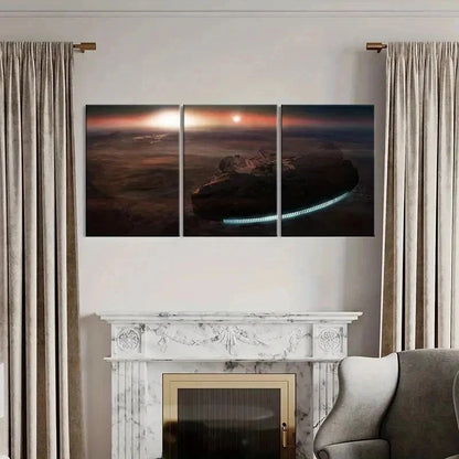 3pcs Universe Space Spaceship Movie Decor Wall Art Set Canvas Framed 40x60cm - High Quality Print 100% Australian Made Wall Canvas Ready to Hang