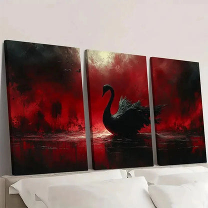 3pcs The Black Swan Gothic Dark Macabre Wall Art Set Canvas Framed 40x60cm - High Quality Print 100% Australian Made Wall Canvas Ready to Hang