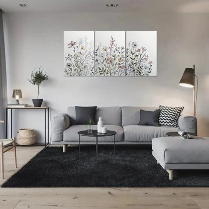 3pcs Modern Botanical Florals Metal Print Ready to Hang Art