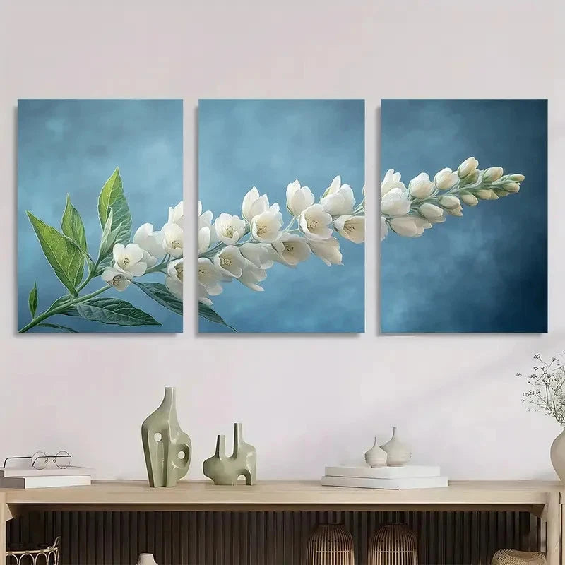 3pcs Baptistic Aesthetic Flower Pastel Perfect Wall Art Set Canvas Framed 40x60cm - High Quality Print 100% Australian Made Wall Canvas Ready to Hang