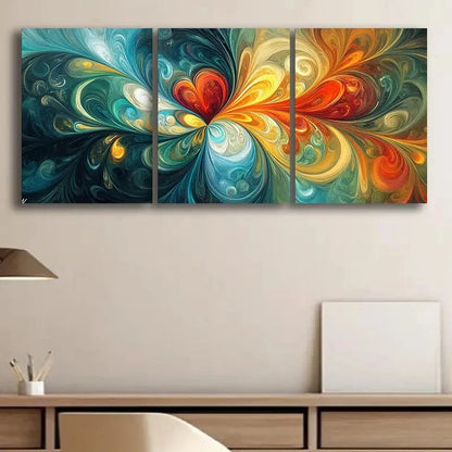 3pcs Colorful Abstract Butterfly Design Metal Print Ready to Hang Art