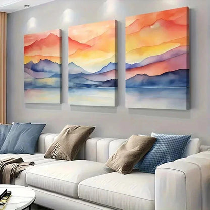 3pcs Vibrant Mountain & Lake Design Wall Art Set Canvas Framed 40x60cm - High Quality Print 100% Australian Made Wall Canvas Ready to Hang