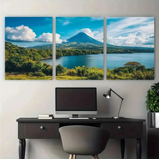 3pcs Managua Tropical Botanical Décor Perfect Wall Art Canvas Framed 60x90cm