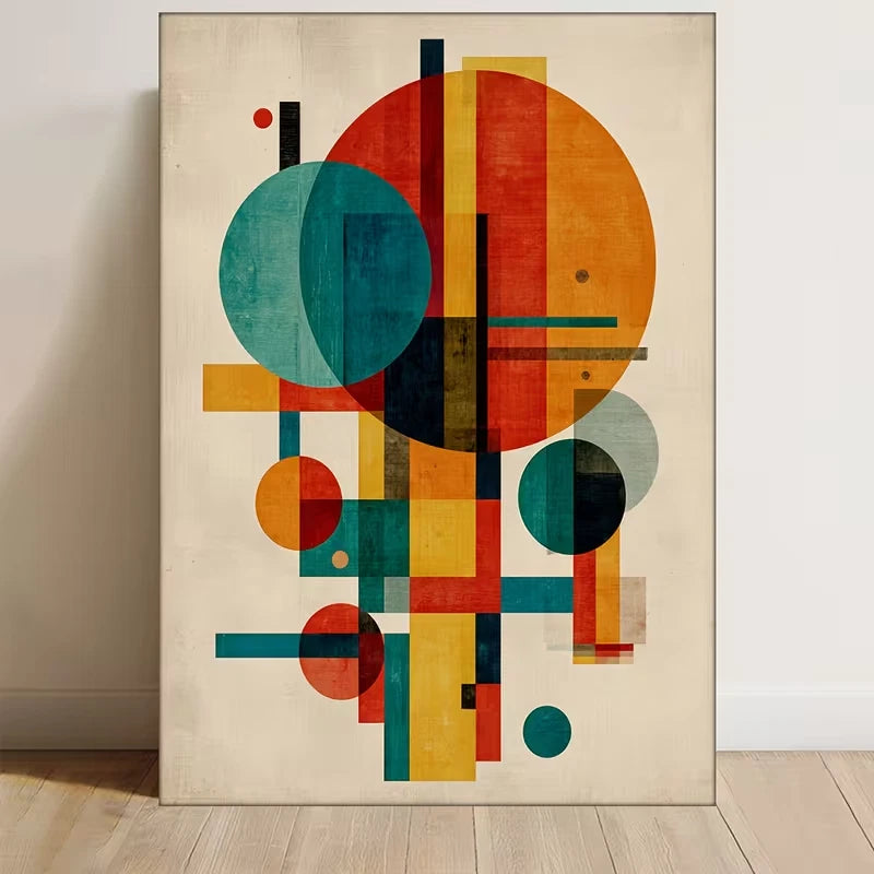 Vibrant Multicolor Abstract Geometric 60x90cm Metal Print Ready to Hang