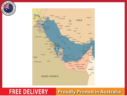 City map with details 91x61cm poster AU