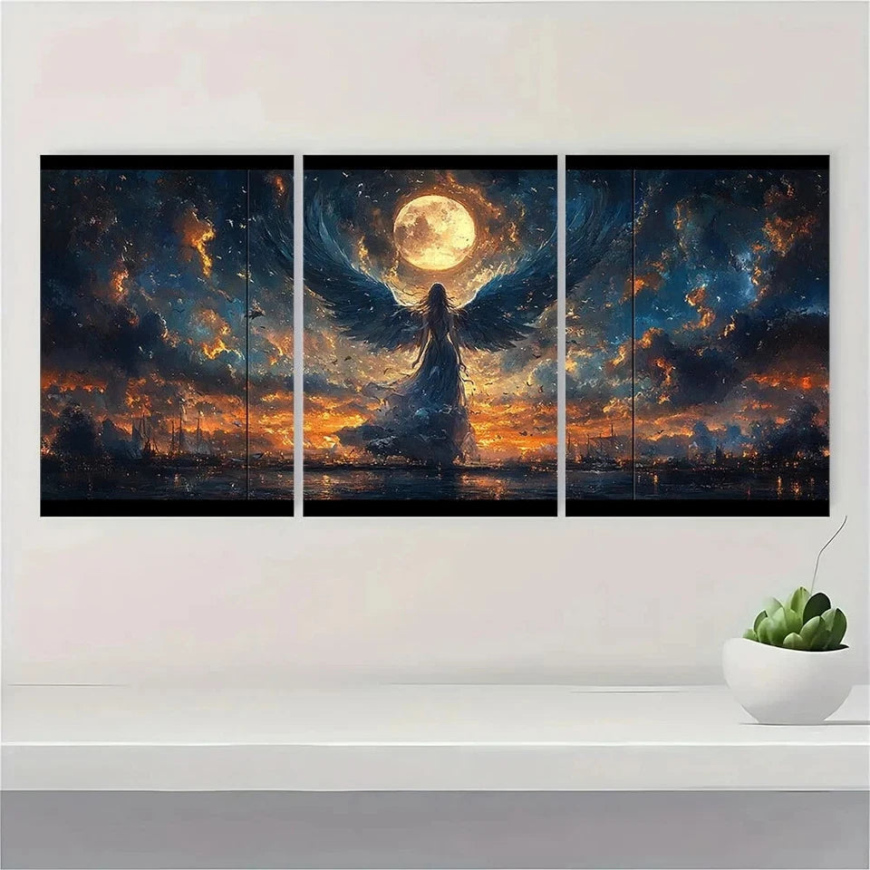 3pcs Mythological Angel And Goddess Metal Print Ready to Hang Art