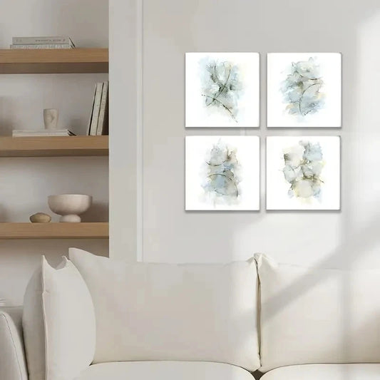 4pcs Watercolor Prints, Simple Artwork for Walls Wall Art Canvas Framed