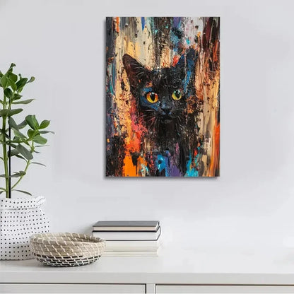 Beautiful Abstract Art Manx Kitten Painting 40x60cm Metal Print Ready to Hang