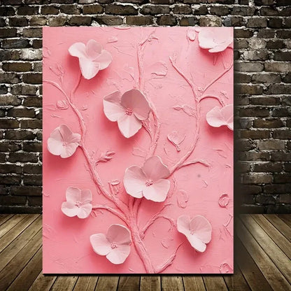 Featuring Four Vibrant Pink Ghost Designs Painting 40x60cm Metal Print Ready to Hang