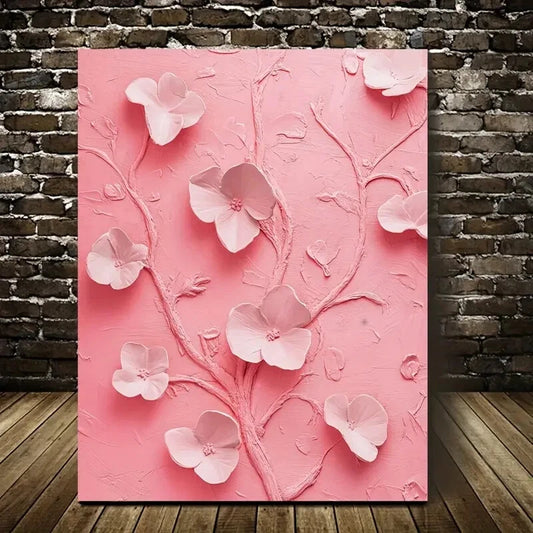 Featuring Four Vibrant Pink Ghost Designs Painting 40x60cm Metal Print Ready to Hang