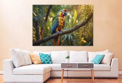 Parrots Sitting On A Branch Wall Art Decor 100% Australian Made