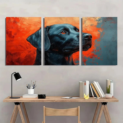 3pcs Abstract Animal Romantic Dog Metal Print Ready to Hang Art