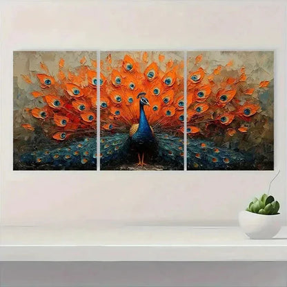3pcs Abstract Animal Bird Texture Painting P  Wall Art Set Canvas Unframed - High Quality Print 100% Australian Made Wall Canvas - Bella Home Decor