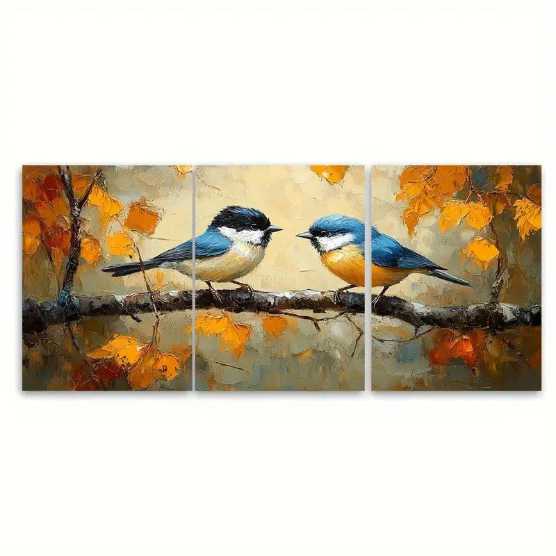 3pcs Realistic Birds EY Wall Art Set Canvas Framed 60x90cm - High Quality Print 100% Australian Made Wall Canvas Ready to Hang