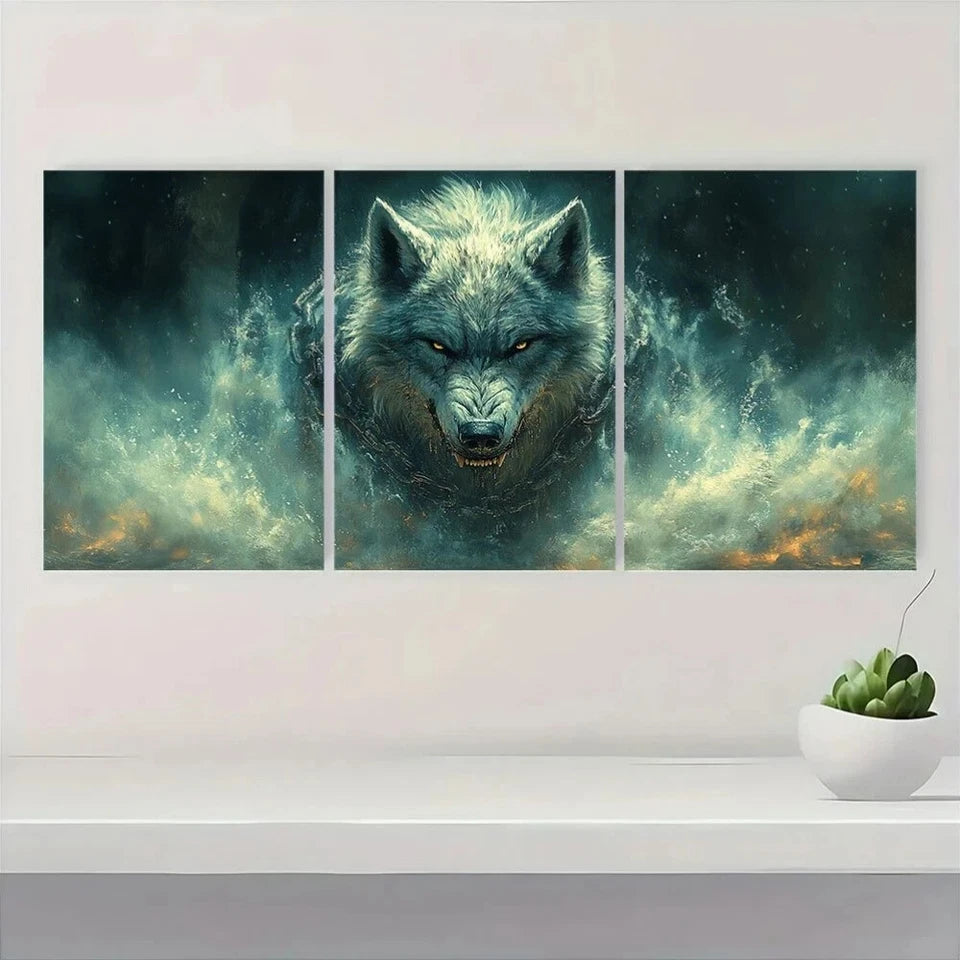 3pcs Broken Chains Matte Mythology Metal Print Ready to Hang Art