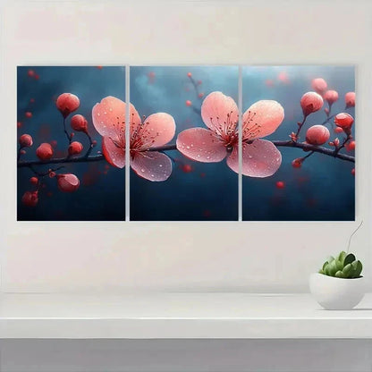 3pcs Blooming Wild Stamen Ncature Perfect Wall Art Set Canvas Framed 40x60cm - High Quality Print 100% Australian Made Wall Canvas Ready to Hang