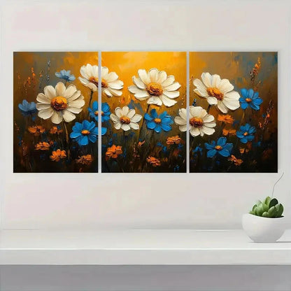 3pcs Wildflowers Artwork Floral Flowers Perfect Wall Art Set Canvas Framed 40x60cm - High Quality Print 100% Australian Made Wall Canvas Ready to Hang