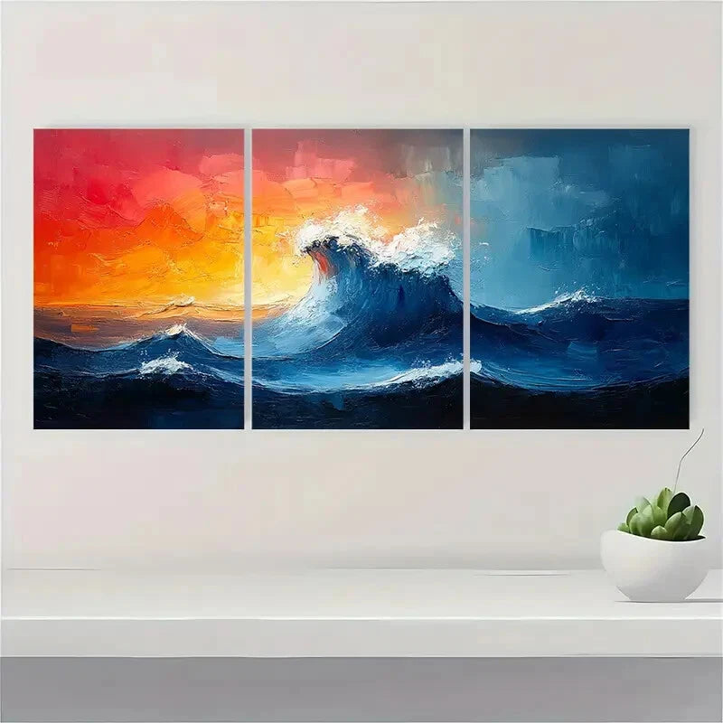 3pcs Abstract color painting Abstract Metal Print Ready to Hang Art