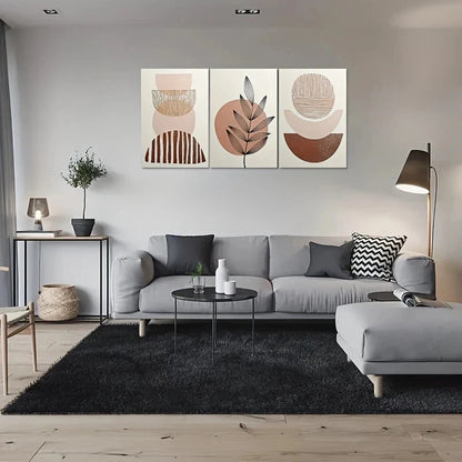 3pcs Modern Abstract Geometric Metal Print Ready to Hang Art